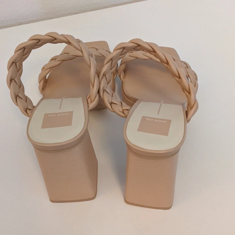 DolceVita High Heels Open Toe Wedding Dressy Neutral Tan Platform Casual Dressy - Picture 2 of 5
